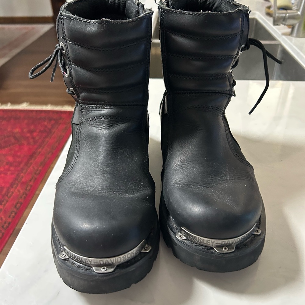 Harley-Davidson Black Leather Boots Womens 9.5 - Picture 4 of 8